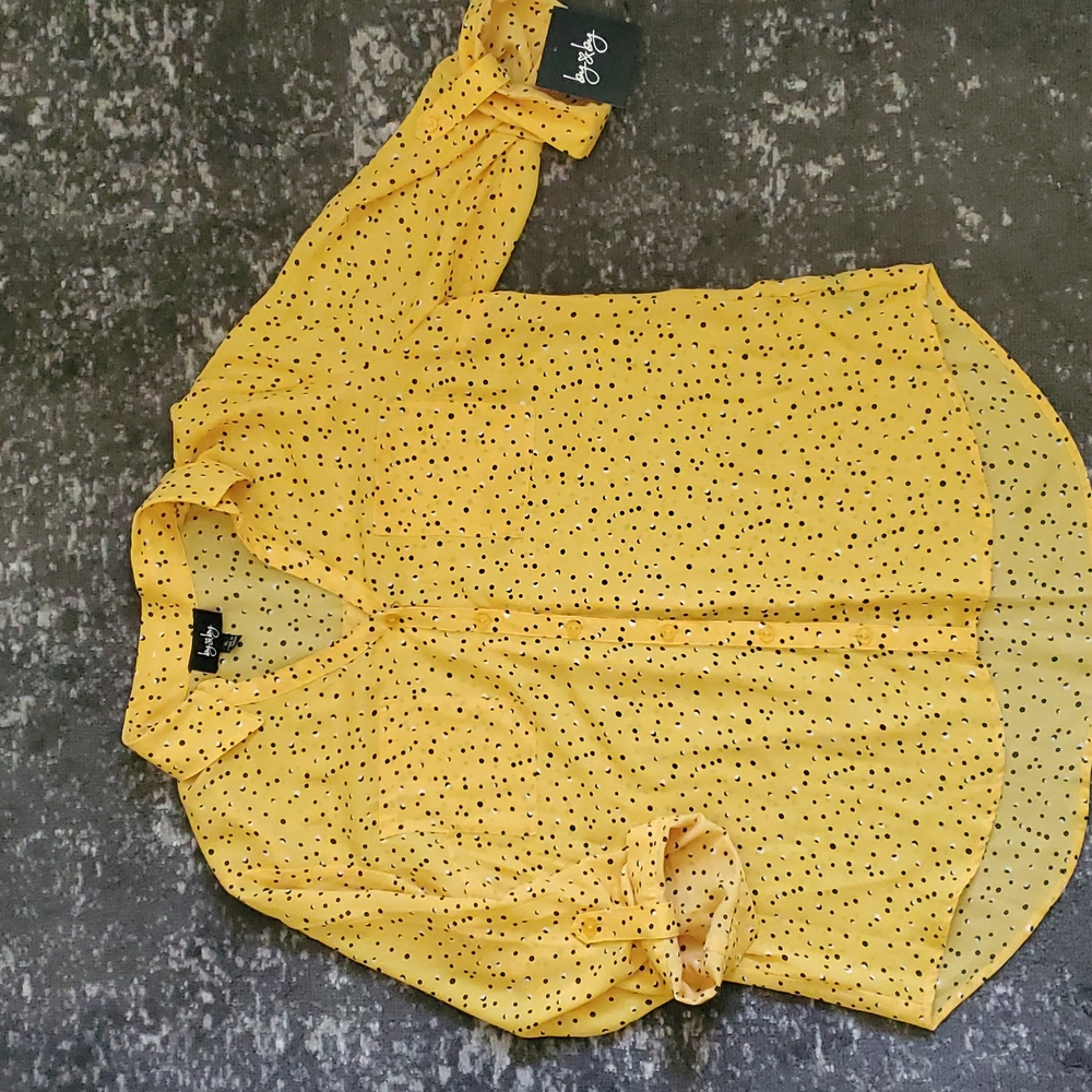 Button down rolled cuff blouse